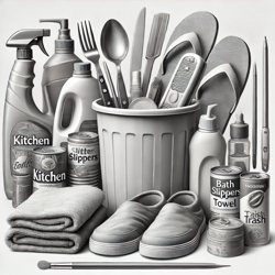 Кухня, предметы первой необходимости, канцтовары